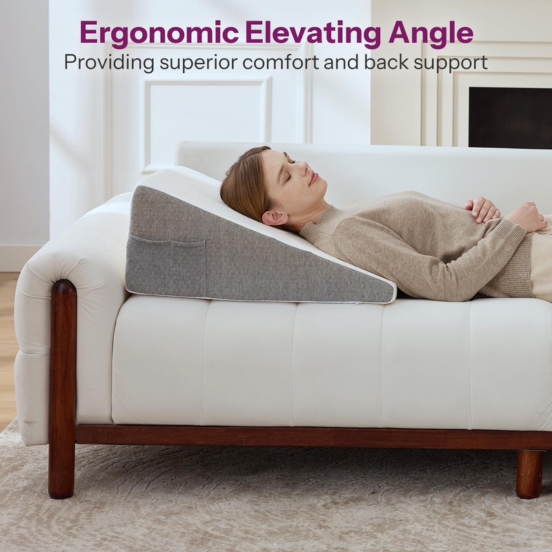 Wedge Pillow with Foam Top for Sleeping,Reading and Rest, 8