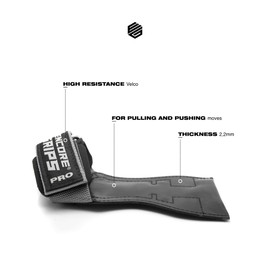 Encore Grips® Lifting Straps for Strength Training, Fitness, Bodybuilding, Weightlifting, Weight Sports, Lifting, with Wrist Hand Brace, Weights Training Gloves, Grips Gym Equipment (Grey, L)