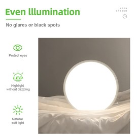 LightingWill 15.7 Inch LED Flush Mount Ceiling Light Fixture, 4000K Nurture White, 3800LM, 32W, Flat Modern Round Lighting Fixture, 320W Equivalent White Ceiling Lamp for Kitchens, Bedrooms.etc.