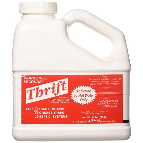 Thrift FBA_T-600 Alkaline Based 6 lb. Granular Drain Cleaner, White
