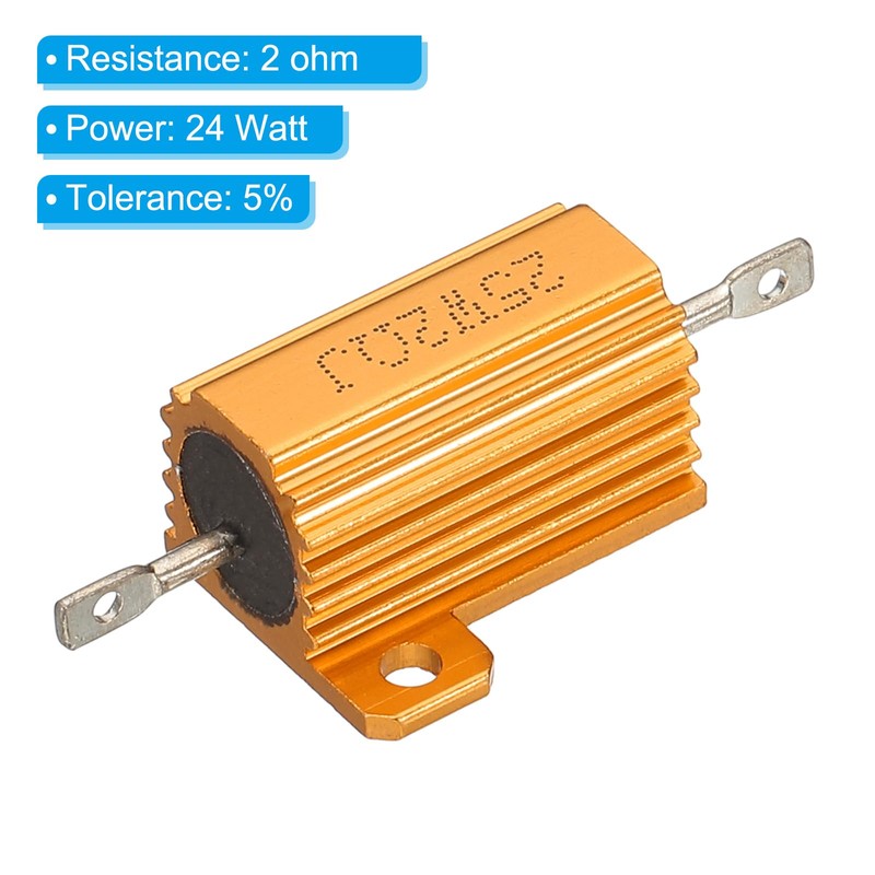 PATIKIL 25W 2 Ohm Aluminum Shell Resistor 5 Pack Aluminum