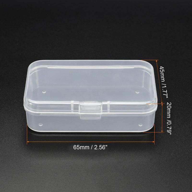 PATIKIL Clear Storage Container with Hinged Lid 65x45x20mm, 12 Pack