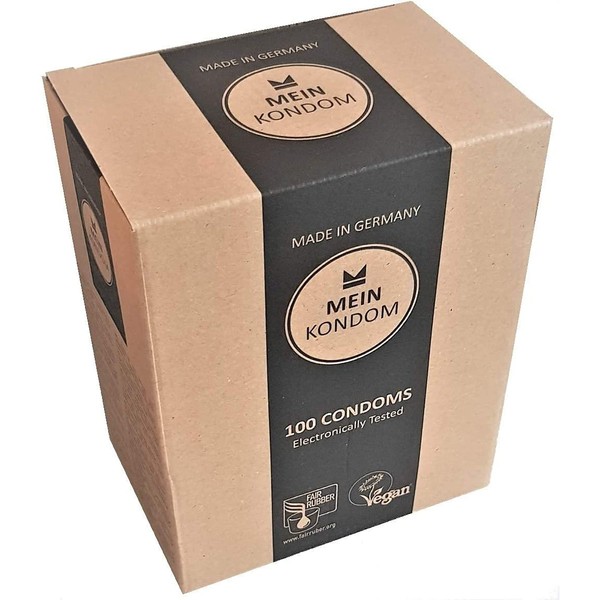 MEIN KONDOM Box of 100 Sensation Condoms - Vegan - Climate Neutral - Fair Rubber - Made in Germany