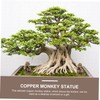 iplusmile 1Pc Mini Monkey Shape Copper Ornament Cute Desktop Decor