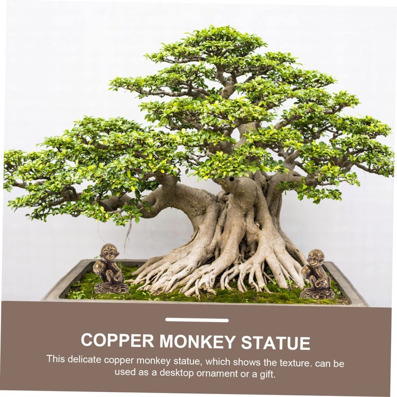 iplusmile 1Pc Mini Monkey Shape Copper Ornament Cute Desktop Decor