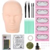 11-piece eyelash extension set, training head set with training eyelashes,