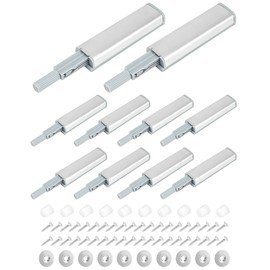 QWORK 10 Pieces Push to Open Door Catches cabinets, Soft Close Magnetic Door Catch, Screw Fixing, for Drawers, Dressers
