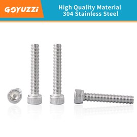 M6 x 90mm Socket Head Cap Screws Bolts Stainless Steel 304 Metric Machine Hex Socket Screw, Allen Hex Drive, Fully Thread, 10PCS