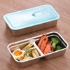 2-Pack Stainless Steel Snack Containers | 2-Compartment Bento Box with