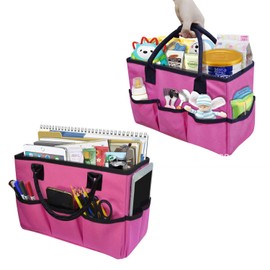 Art Craft Supplies Tote Bag Art Craft Storage Caddy Organizer Bag For Artist Kindergarten School Teacher Stationery Organizer Bag Art Supplies Carrying Case For Drawing Book Notebook Paint Brushes