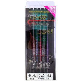 Shimoda Fishing Gear SIB-1115 Spear Squid Sabiki Vidro 4.3 inches (11 cm), 1 Tier, 5 Pieces