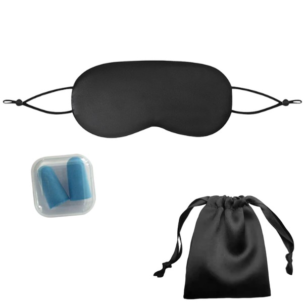 PrimeBlis Eye Mask for Sleep, Blindfold, Mulberry Silk, Lightweight, Soft,
