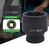 YTKavq 3/4" Drive 48mm Impact Socket，6-Point Standard Impact Sockets Made