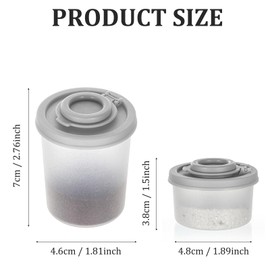 Salt and Pepper Shakers Set, 4 Pcs Mini Plastic Spice Shakers with Moisture Proof Lids, Perfect for Camping Picnic Travel Lunch Boxes Kitchen Clear with Grey and Mint Lids, Small & Medium Sizes