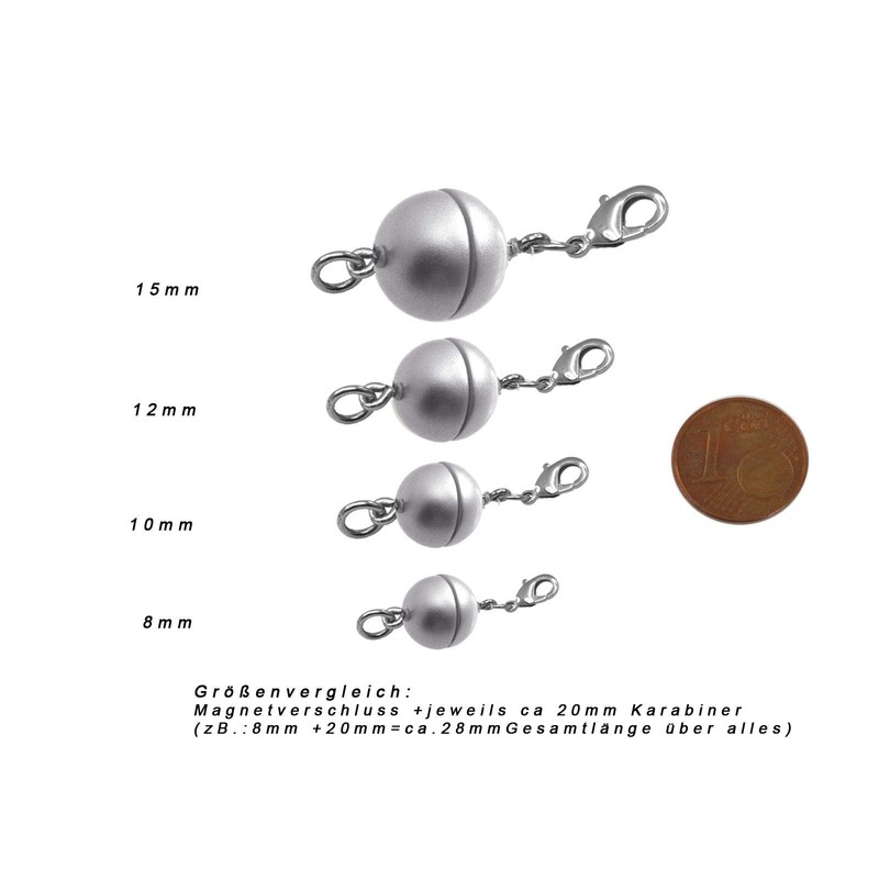 Creative-Beads Magnetic Clasp for Necklaces and Jewellery, Ball, Round, 10