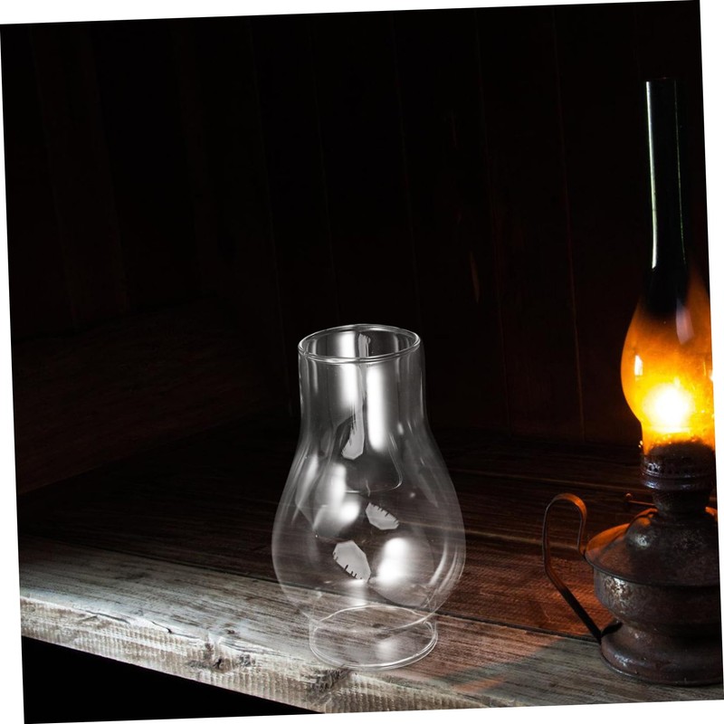 BIUDECO Elegant Retro Oil Lamp Shade Glass Chimney Windproof Cap