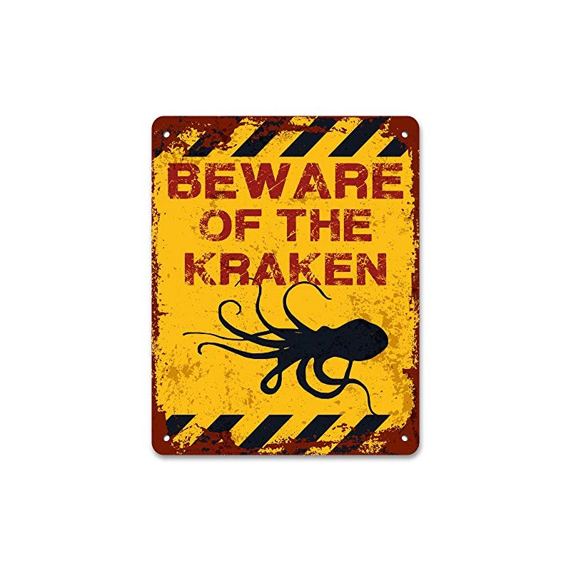 Print Crafted - Beware Of The Kraken | Funny Vintage