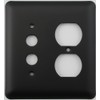 Classic Accents Rounded Black 2 Gang Combo Switch Plate -