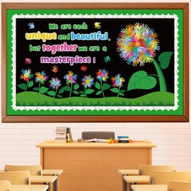 Spring Flowers Bulletin Board Decorations Set, Spring Tree Classroom Decoration Watercolor Handprint Flowers Cutouts February March April Library Home Window Wall Party Decor for Teacher
