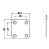 Guitar neck joint plate 46.6mm x 50mm in gold including
