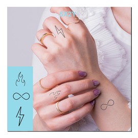 5X2Y Tattoo Tech, Long Lasting Temporary Tattoos, Last 1-2 Weeks, Waterproof, Semi Permanent Tattoo, Realistic look, No Adhesive, No reflection (Infinite Flash Fire)
