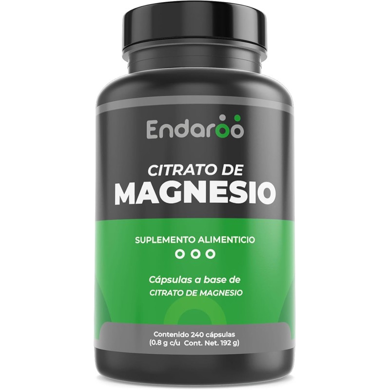 Citrato de Magnesio 800mg Origen Natural 240 Cápsulas Suplemento Alimenticio