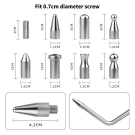 WHDZ Paintless Dent Repair Tools Removal Tip Stainless Steel and Rubber Awl Heads Adapt to The Repair Rod Repair Hammer (19pcs)