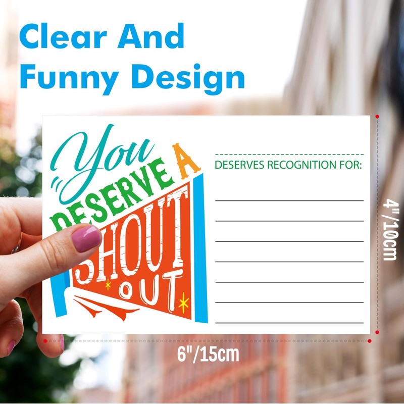 60 PCS Positive Shout Out Cards, Appreciation Reward Card for