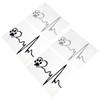 Parliky 4Pcs Heartbeat Dog Paw Print Stickers for Car Stylish