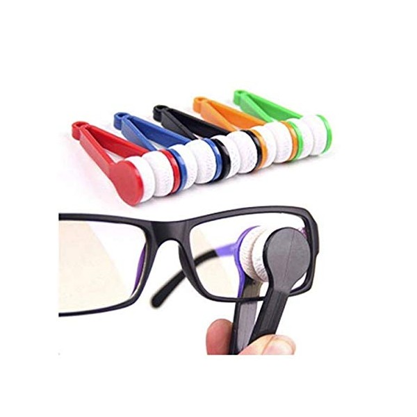 LASSUM 5 PCS Mini Sun Glasses Eyeglass Microfiber Spectacles Cleaner Soft Brush Cleaning Tool Microfiber Eyeglasses Cleaner Cleaning Clip