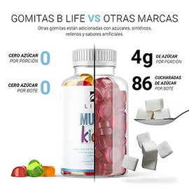 B Life Vitaminas en Gomitas Sin Azúcar Añadida para Niños con 180 Gomitas