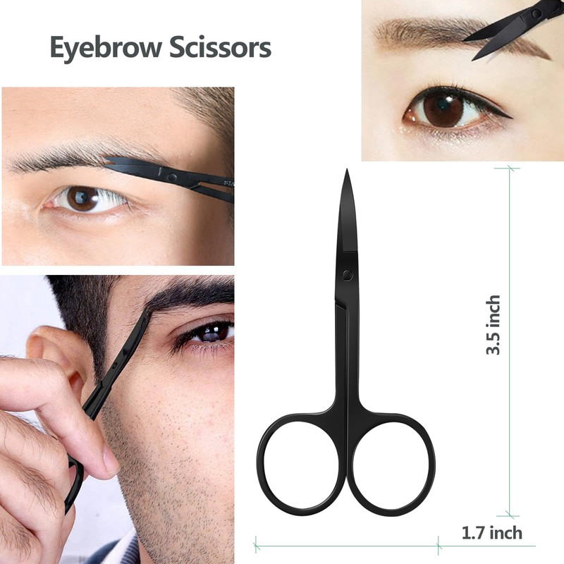 Eyebrow Scissors with Comb, KAJUDA Facial Hair Small Grooming Scissors