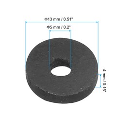 PATIKIL M5 Rubber Flat Washer, 100 Pack 5mm ID 13mm OD 4mm Thick Sealing Spacer Gasket Ring for Faucet Pipe Water Hose Fastener Bolt, Black