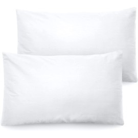 400 Thread Count 100% Egyptian Cotton 2 Pack Housewife Pillow Cases Covers, White Bedroom Pillowcase Pair, Long-Staple 100% Natural Cotton Standard Cases for Sleeping