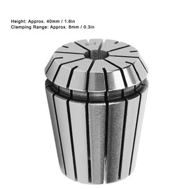 ER32 Spring Collet, 8 mm Diameter 0.008 mm Cylindrical Holder for CNC Engraving Machine and Milling Lathe