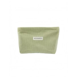 bepisof 1Pack Large Capacity Travel Makeup Bag, Corduroy Cosmetic Bag Handbags Zipper Pouch, Toiletry Pouch for Women（10.7 * 7in,Green）