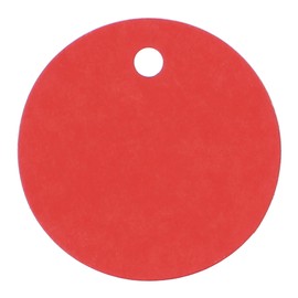 CleverDelights 1.5" Red Gift Tags - 100 Pack - Round Circle Paper Hang Tag