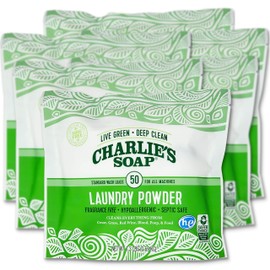 Charlie’s Soap Laundry Powder (50 Loads, 6 Pack) Hypoallergenic Deep Cleaning Washing Powder Detergent – Eco-Friendly, Safe, and Effective