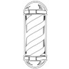 BarberMate Barber Pole Car Decal (White)