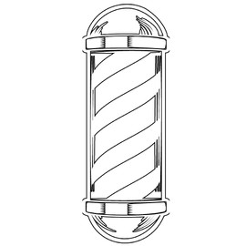 BarberMate Barber Pole Car Decal (White)