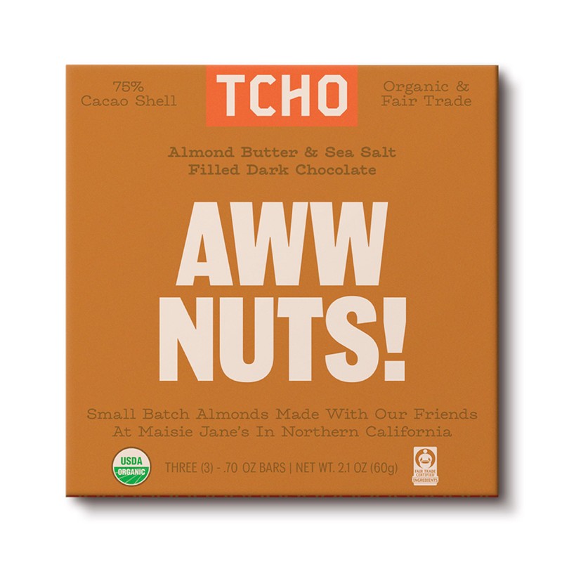 TCHO Aww Nuts! Dark Chocolate Bars (5 pack) | Plant