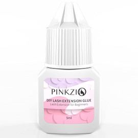 PINKZIO DIY Lash Extension Glue, Sensitive Adhesive, Clear Eyelash for Self Application at Home, 2-3 Sec Fast Drying for Cluster Lashes, 0.16 Fl Oz