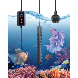 BrightArk Aquarium Heater 300W, Fish Tank Heater with Intelligent LED Digital Display Thermostat Controller, Fish Tank Heaters for Tropical, Aquarium Heaters for 250L Freshwater Saltwater Fish Tank