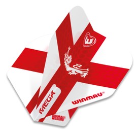 WINMAU Mega Standard England Dart Flights - 10 sets per pack (30 dart flights in total)
