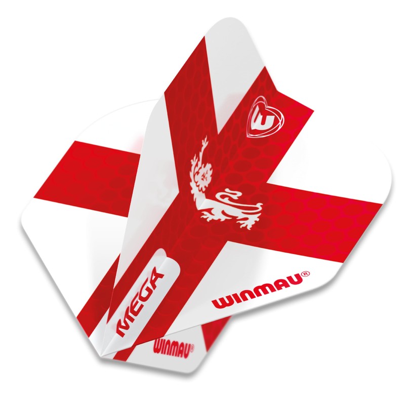 WINMAU Mega Standard England Dart Flights - 10 sets per