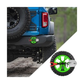 HZEL Car Emblem, 3D Mini Small Tire & Shovel Motorcycle Badge, Self-Adhesive Stylish Automotive Exterior Body Badge Emblem Decoration Accessories, Universal for SUV, Motorbike, Off-Road (Green)