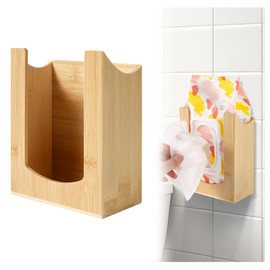 CRAKTH Bamboo Wipes Dispenser Wall Mount, Wipe Box Holder for Bathroom, Kitchen, Living Room, Storage Container for Facial Tissues, Face Towel