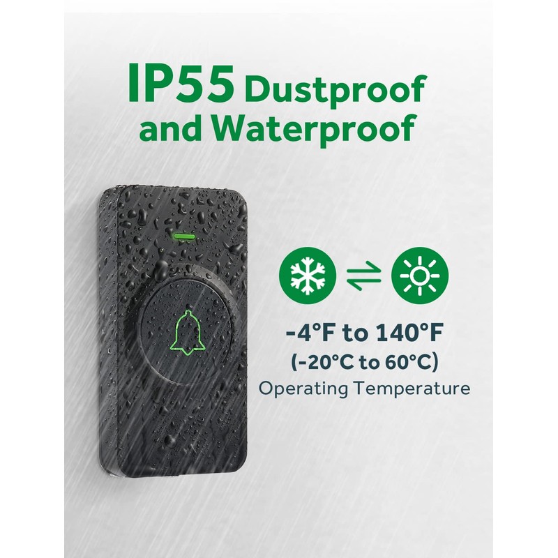AVANTEK Wireless Door Bell, CB-12 Mini Waterproof Doorbell Chime Operating