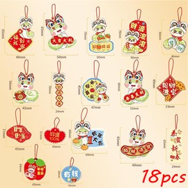 18 PCS 2025 Chinese New Year Decorations,Chinese New Year Hanging Decorations,Spring Festival Hanging Decorations,Year of the Snake Chinese Traditional Hanging Decorations