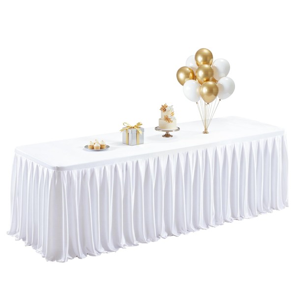 White Satin Table Clothes for 4 Foot Rectangle Tables -